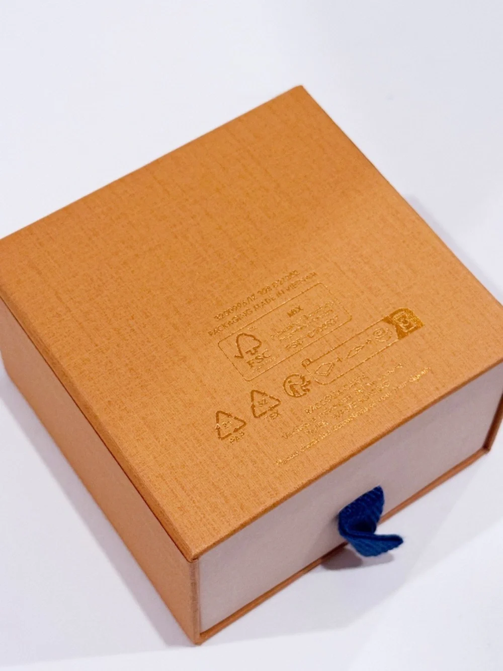 Louis Vuitton Orange Gift Bag + Small Drawer Box Ribbon Envelope Empty Set